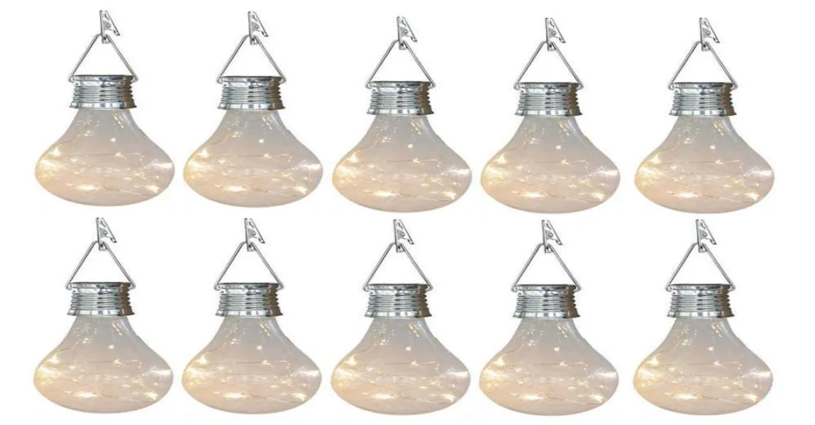 Ampoules solaires 10x ampoules extérieures jardin imperméable camping suspendu lampe à lampe à lad lampe de lampe suspendue pour la maison à la maison Noël H1418670