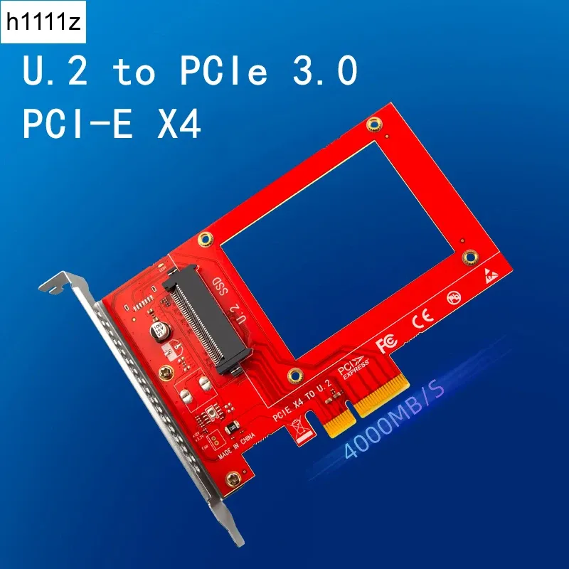Cartes U.2 à PCIe X4 Adaptateur Riser PCI Express Gen3.0 4x 8x 16x Slot Universal Board 4000Mb / s PCIe to U.2 SSD Hard Drive Convert Carte