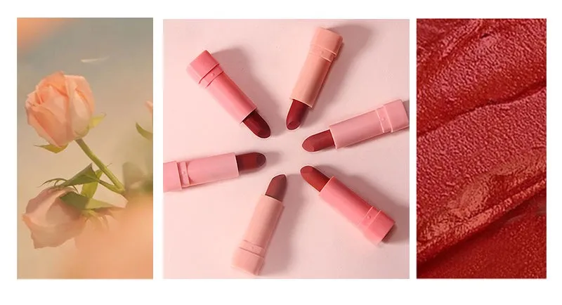 Portable 6-Piece Velvet Rabbit lipstick liner set with Matte