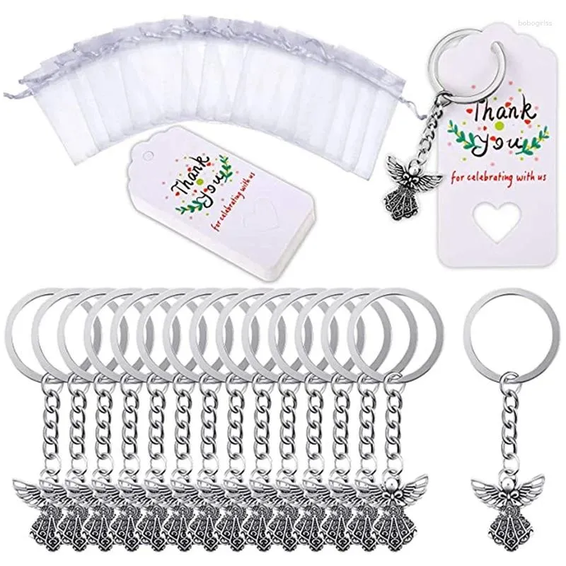 Figurines décoratives 60pcs Angel Keychain Pendant Mariage d'anniversaire Baby Shower Baptême Baptême Cérémonie