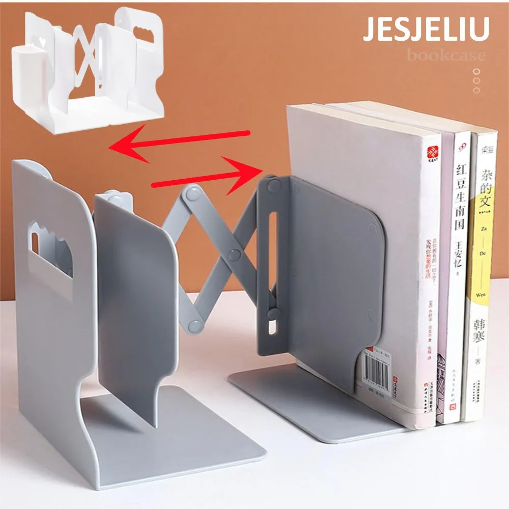 Retractable Bookends Book Ends Stand Holder Shelf Bookrack Adjustable Bookshelf With Pen Holder Desktop Organizer Office Home