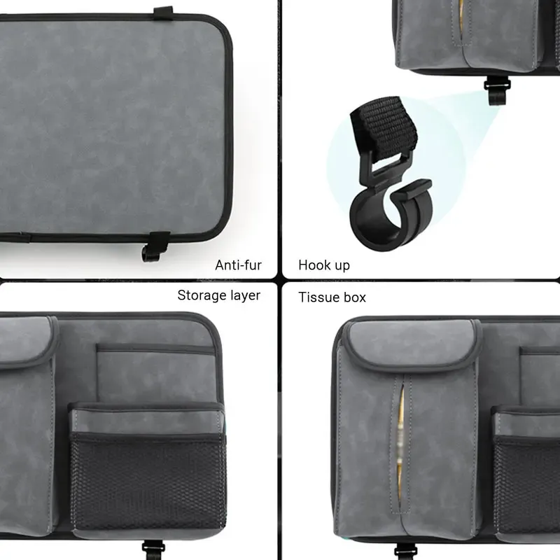 Seametal Car Seat Back Storage Bag Premium Sued