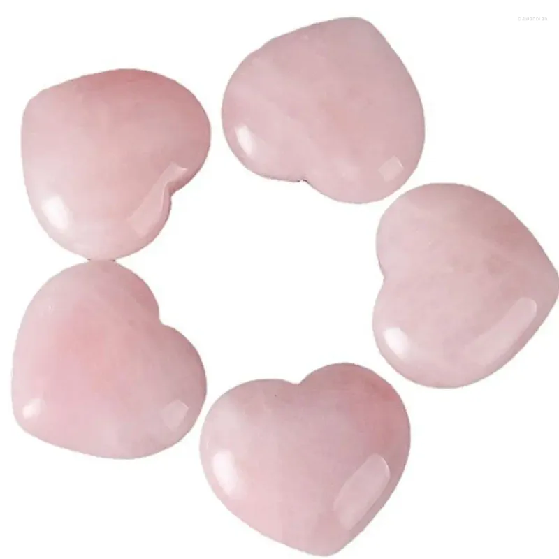 Figurine decorative al quarzo rosa amare il cuore a forma di guarigione agata di gemtina di gemme di gemma naturale per le pietre per l'ansia allevia 40 mm