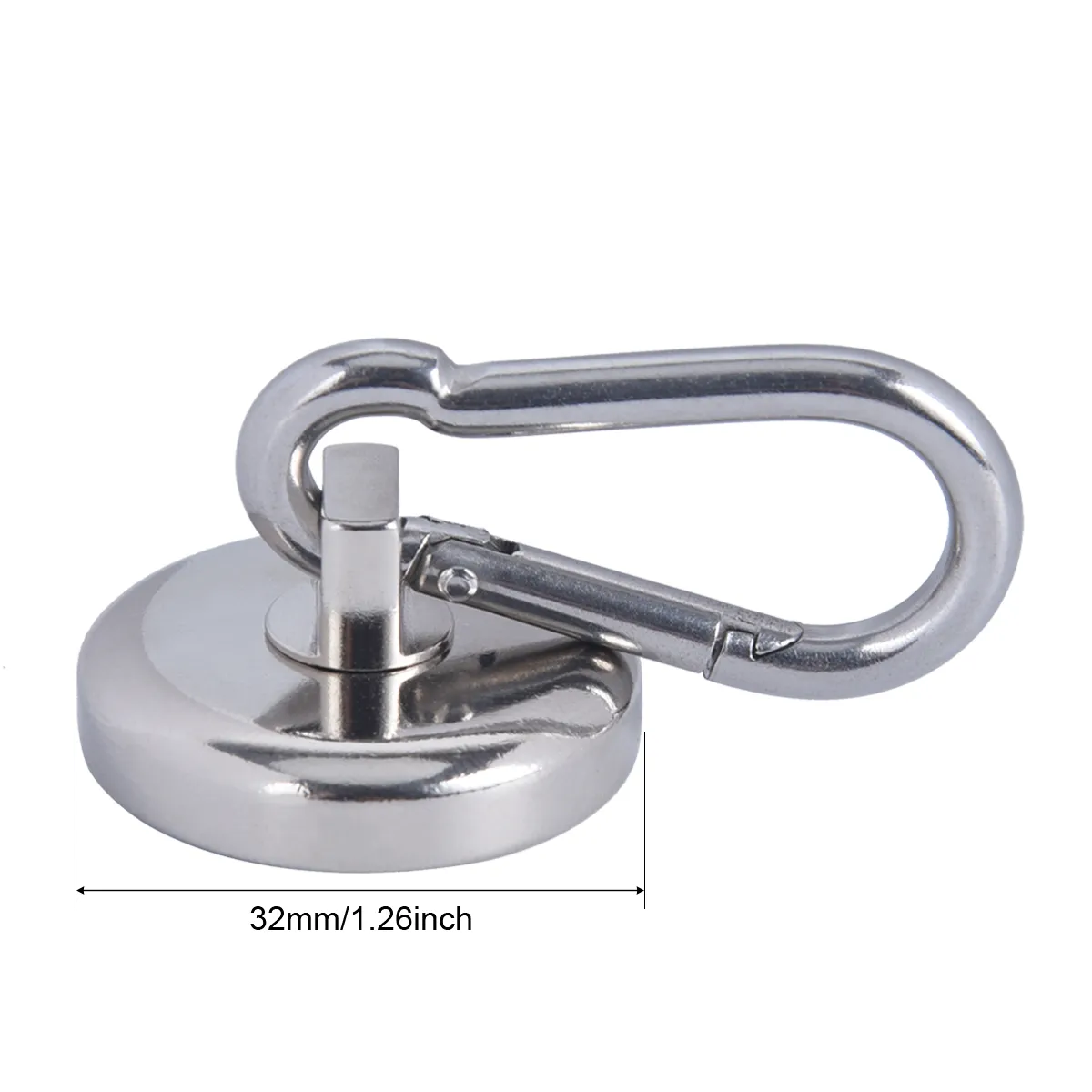 Strong Magnetic Hooks Neodymium Magnet with Swivel Carabiner Pot Magnet Punch-free for Refrigerator Billboard Indoor Hanging