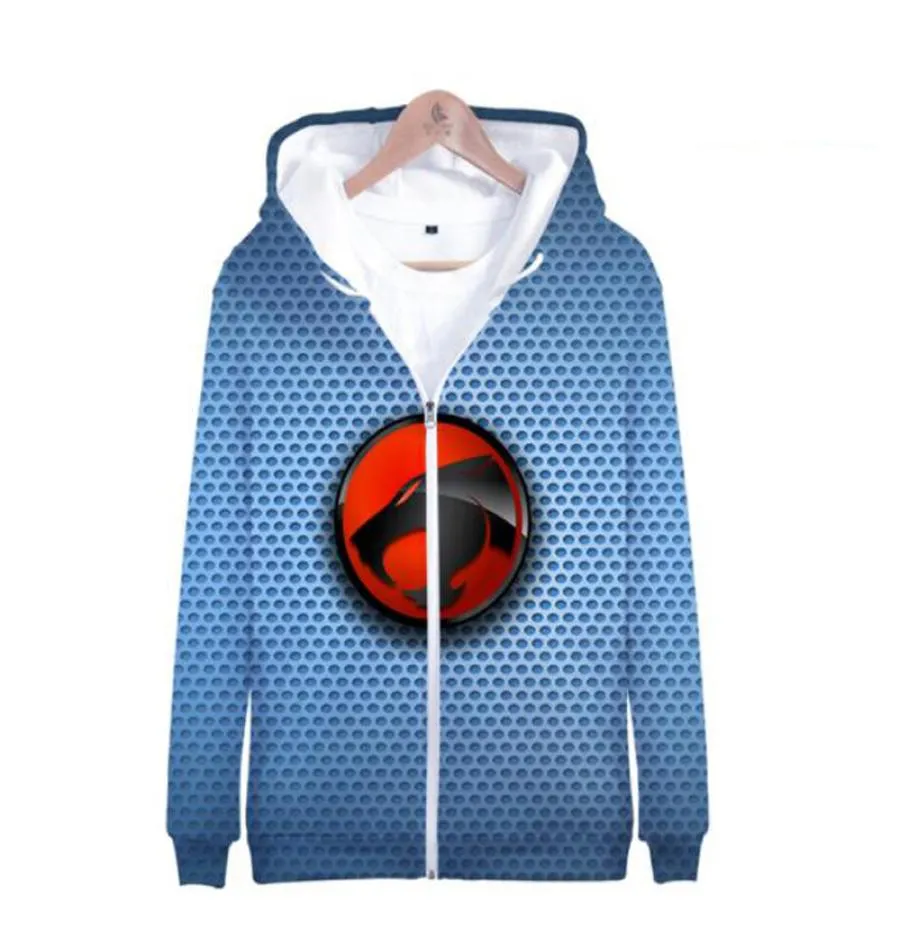 Thundercats 3d imprimez zip up up hoodie sweat-shirt streetwear hip hop zipper veste à capuche