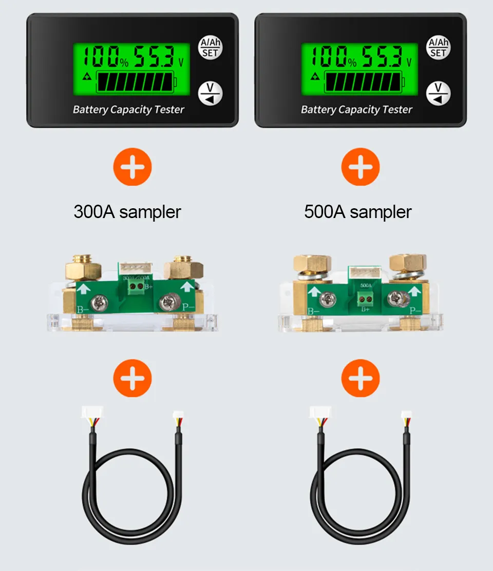 DC 8-100V Coulomb Counter Meter Battery Capacity Indicator Voltage ...