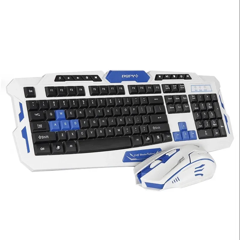 COMBOSE COMBA COMBO COMBA TASSICE WIRELESS SET USB 2,4 GHz 1600DPI Game Game Game Game Multimedia impermeabile per computer PC Desktop