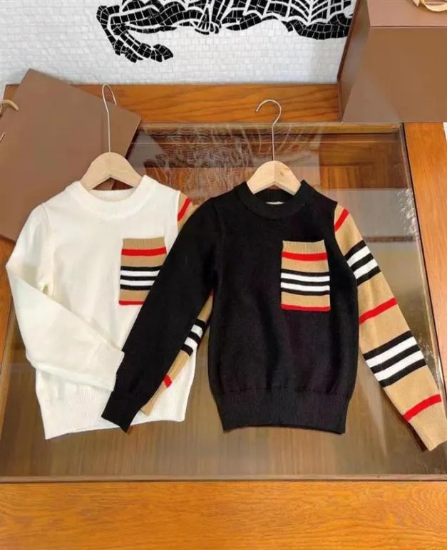 Designer ubrania chłopcy Pullover Knit Sweter Highend Children039s Autumn Clothing Kid039s Striped Swater 270P6056002