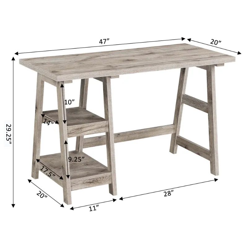 Designs2Go Trestle Desk, Sandstone Computer Desk -bureaus