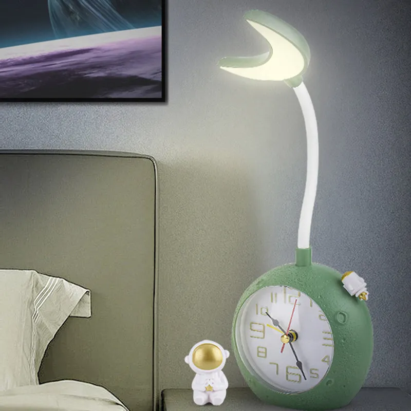 Alarm Clock Rechargeable LED Desk Lamp Bedside Night Light Great Gift for Children Boys Girls