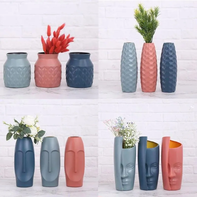 Vasi in stile nordico in plastica in plastica in plastica decorazione idroponica vaso imitazione ceramica
