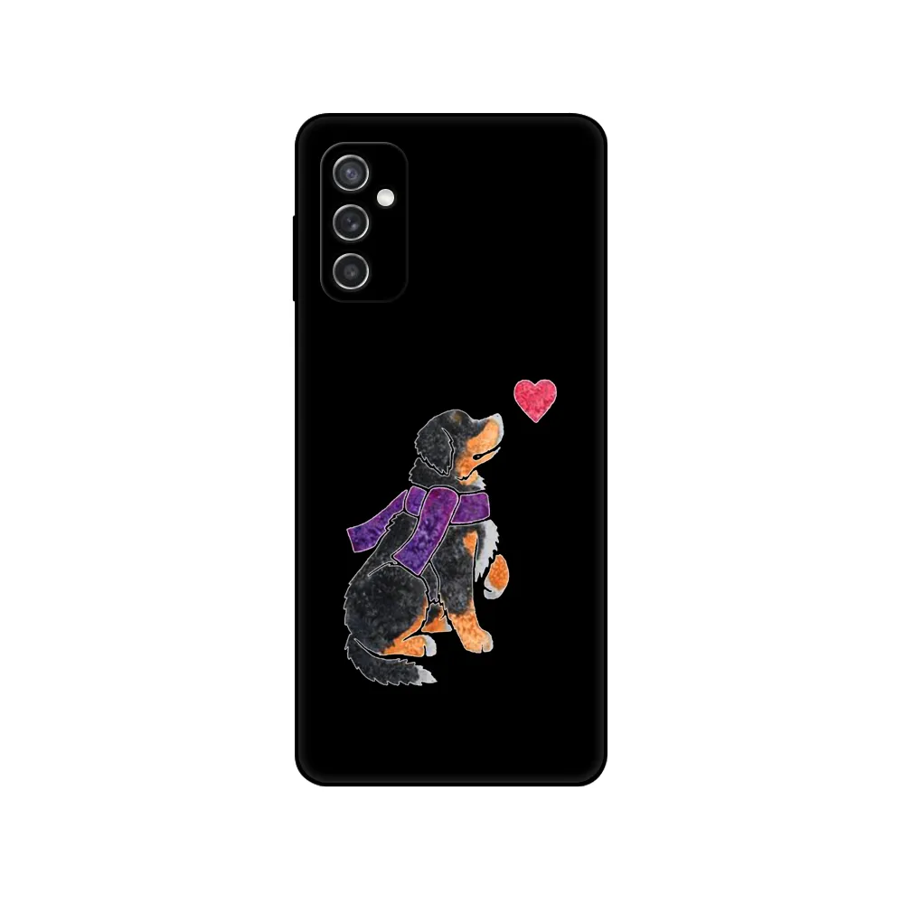 Bernese Mountain Dog Black TPU Hülle für Samsung Galaxy F23 M12 M22 M23 M32 4G M52 5G M30S M21 A04S