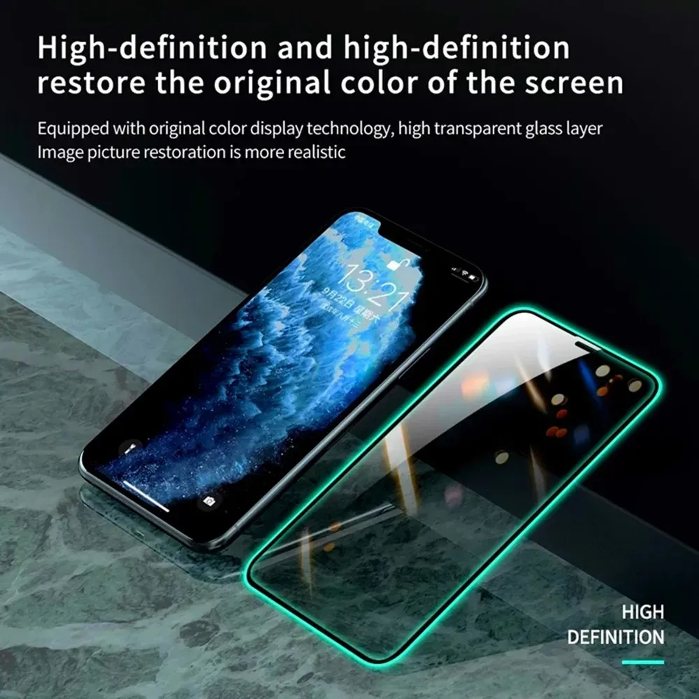 Luminous Screen Protector Glass für Xiaomi POCO X3 NFC X4 M4 C40 F3 M3 Pro Glühen temperamentvoller Glasabdeckung für POCO X3 X4 Pro Film