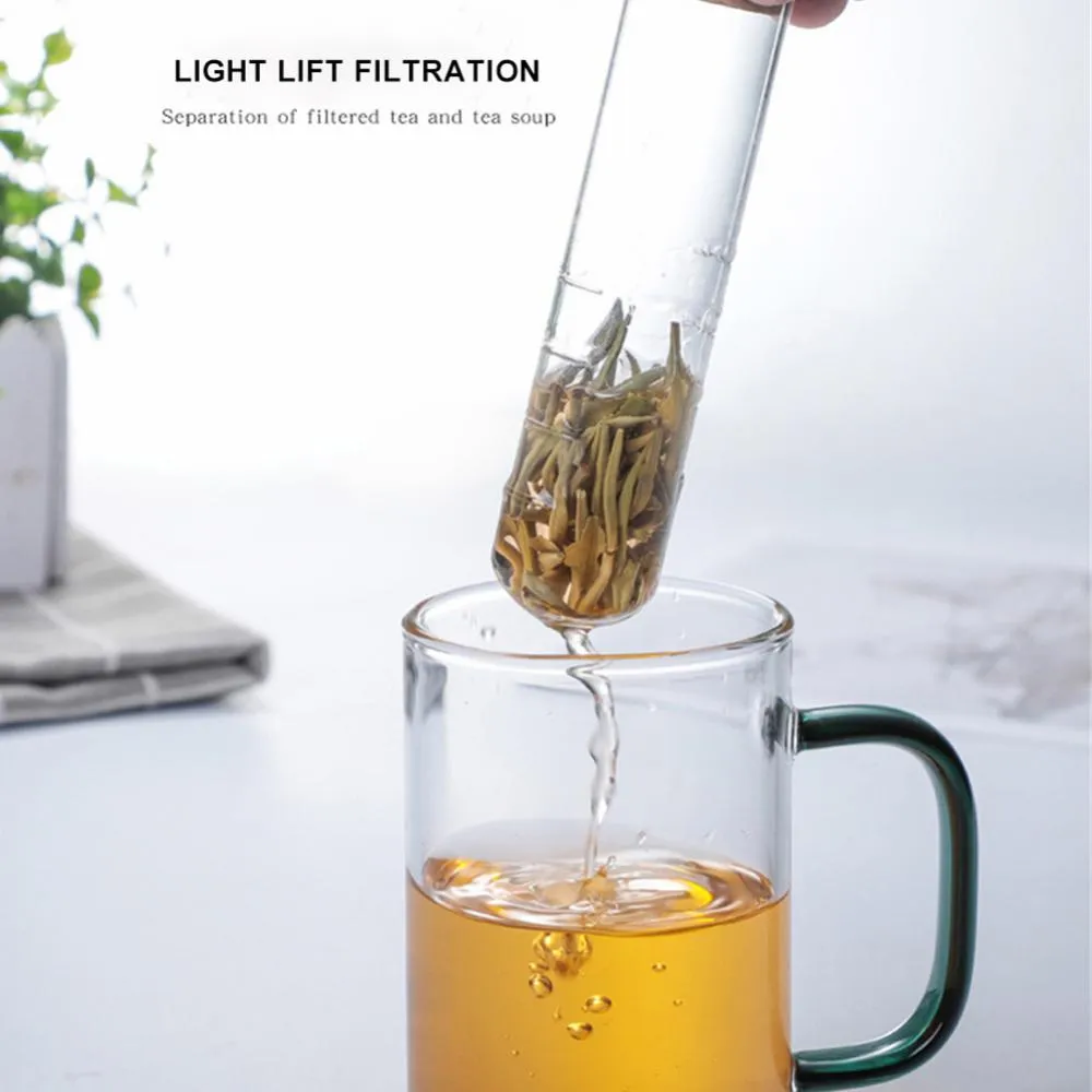 TEA-STRINER TEA Drainer Sile TEAPOT TEA Blad Kryddor Filter Drickware Transparent Glass Tea Maker Filter Kök Teaware