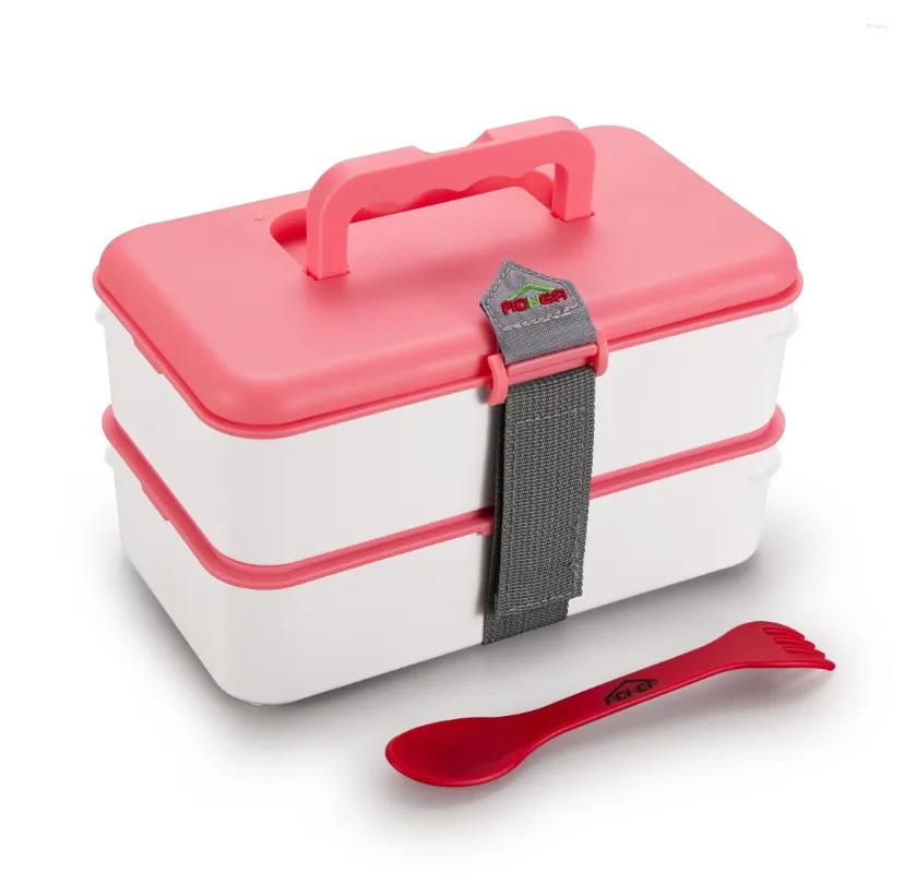 Wydzielacze Tourpor BPA Darmowe mikrofalowe bezpieczne 2 warstwy 2000 ml klasa kontener magazynowy plastikowy pudełko na lunch dla dzieci