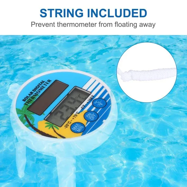 Swimming Pool Digital Thermometer Solar Powered Outdoor Floating Waterproof Pool Thermometer Pool Water Temperature Measuring