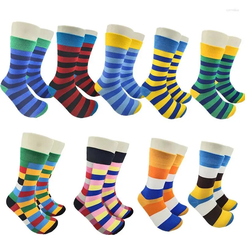 Men's Socks Funny Happy Fine Paragraph Diamond Pattern Argyle Three-dimensional Tube Geometric Large Size Combed Cotton