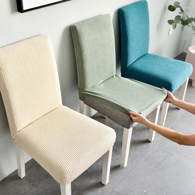 Stoelbedekkingen Moderne minimalistische elastische stoelafdekking Afdrukken Dikke Dikke gebreide multi -kleuren Dustige Anti -slip