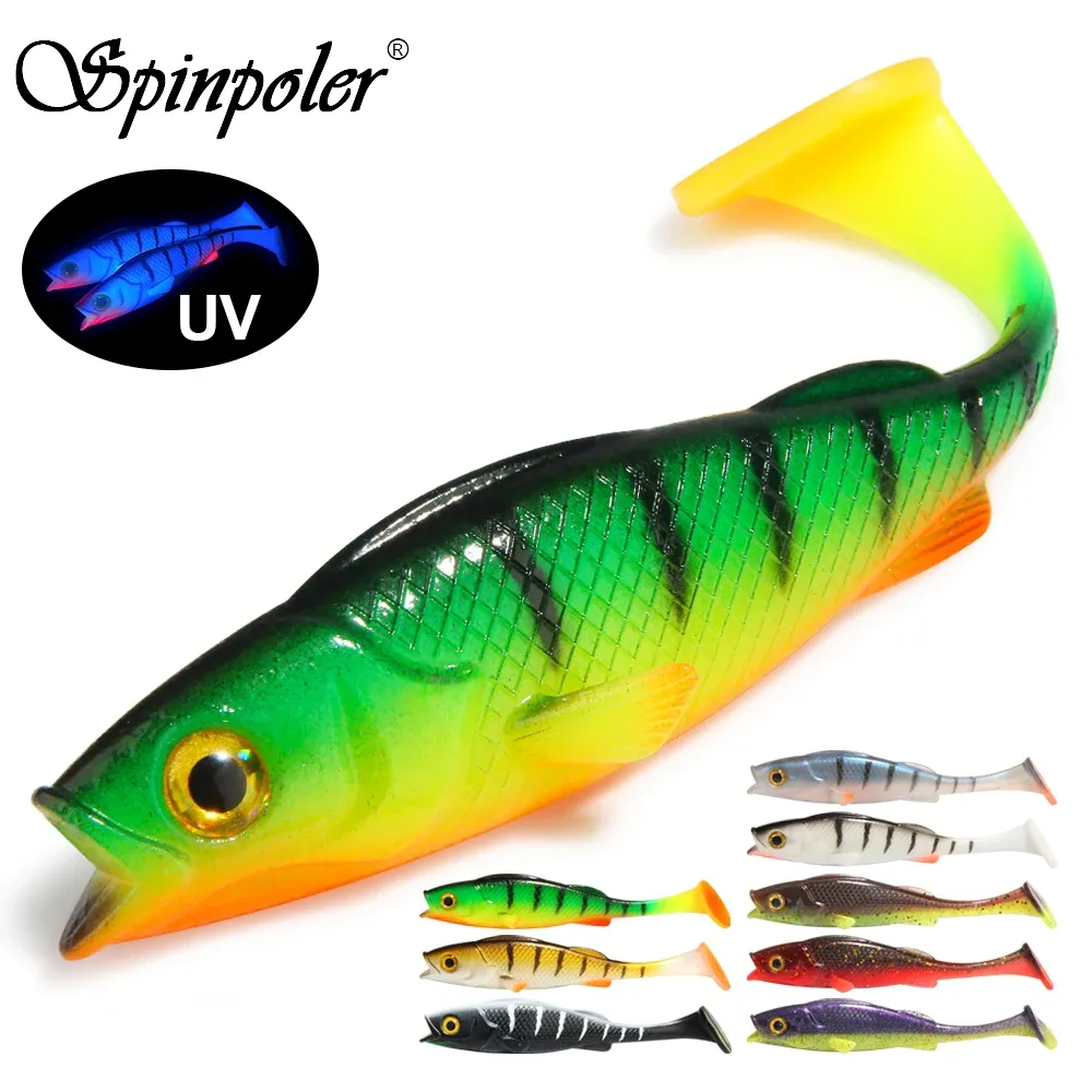 Spinpoler Vigor Barsch Weichfischerei Köder Schatten 7 cm 11 cm 14 cm Paddel T Schwanz UV Wobbler Bass Pike Aritificial Silikon Swimbait