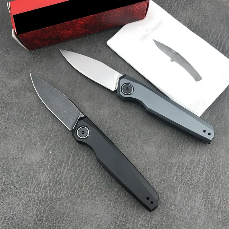 Najnowszy K 7551 Uruchom 18 Auto Składanie noża 2.79 "D2 Stone Waymed Point Blade Grey Aluminium Uchwyty Taktyczne polowanie na EDC narzędzia Outdoor narzędzia 1660 3655 7550