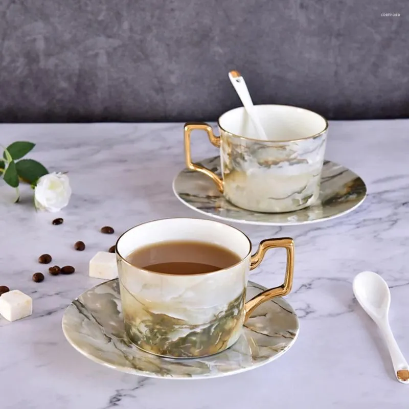 Cups Saucers European Creative Mug Brushed Bone Porcelain Afternoon Tea Espresso Taza Original