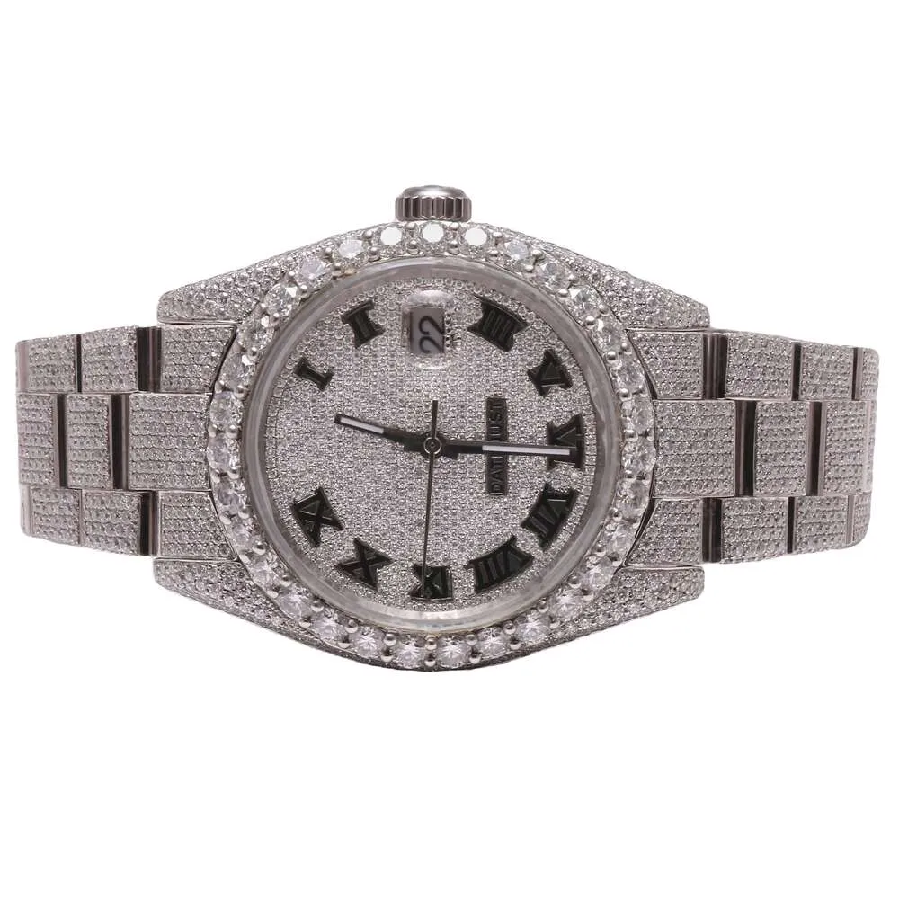 Luxury à la recherche de luxe Regardez Iced Out for Men Woman Top Craftsmail Unique et coûteux Mosang Diamond Montres pour Hip Hop Industrial Luxurious 87334