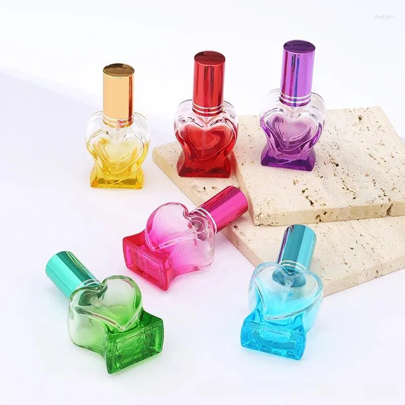 Opslagflessen 10 ml liefde gekleurde glazen parfum dispenser fles lege spray draagbare reizen essentiële olie cosmetische container