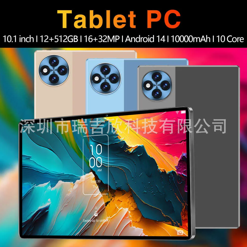 2024 Tablet Nouveau 10 pouces GPS Bluetooth Card 5G Huit Core Double Band Intelligent 2-en-1