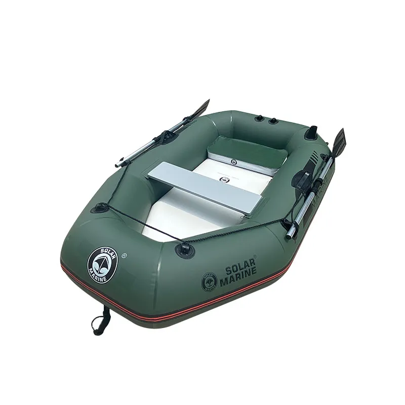 Solar Marine 2M PVC Uppblåsbar båtfiske kajak kanot 2 personer jolle luft däck golv med tillbehör utomhus vattensporter