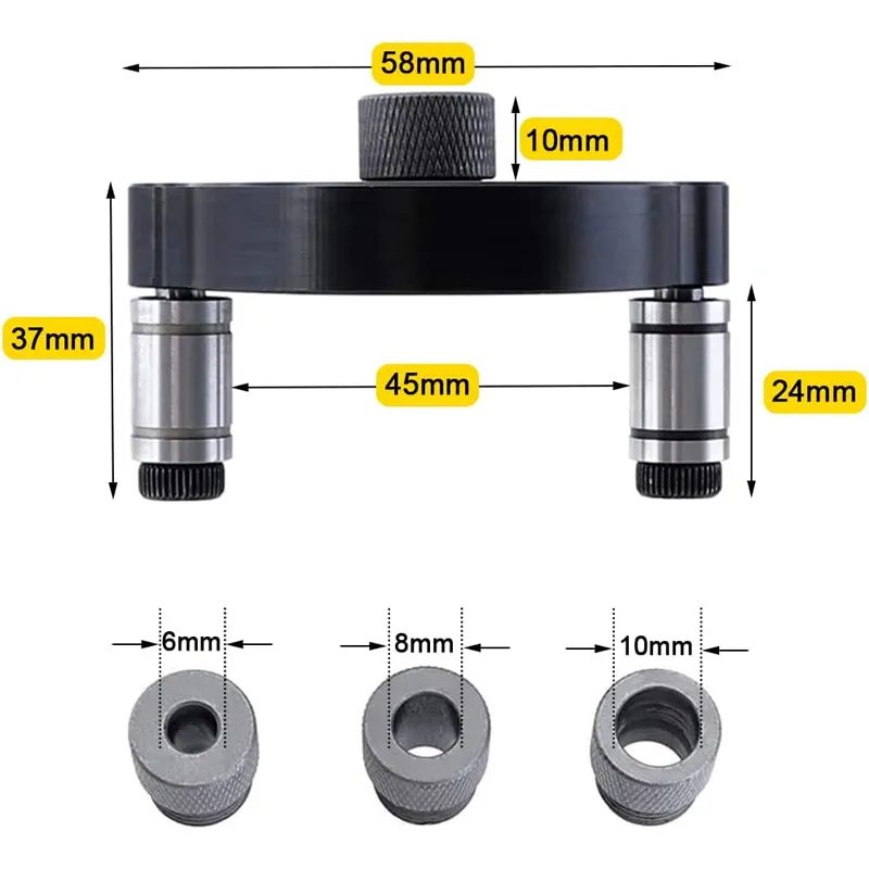 Upgraded Self-Centering Dowelling Jig Kit 6/8/10mm Vertical Pocket Hole Jig Hole Puncher Locator Drill Guide Tools for Carpentry