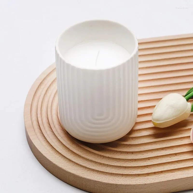 Kerzenhalter 2PCs einfach Keramikbecher handgefertigter Dufthalter DIY JAR Accessary für Wohnkultur