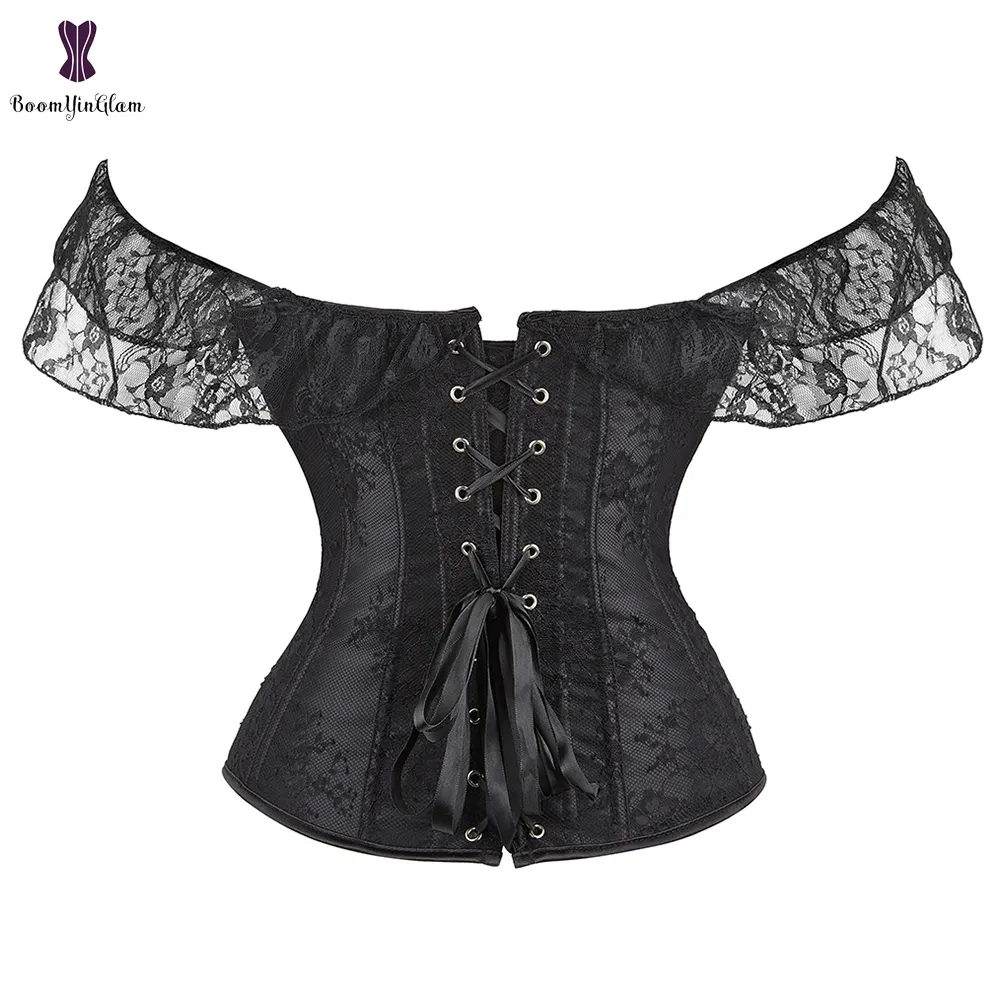 DONNE LINGERE LINGER CORSETTO BUSTILE BUSTIRE FLORALE FLOCHI CORSEVE CORSET TOTTO GOTICO Overbusto Korset gotico Plus size nero