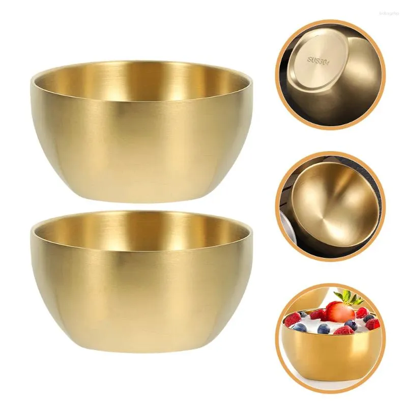 Bowls 2 Pcs Fruit Tray Steel Bowl Containers Pickle Baking Large Prep Cooking Stainless Child