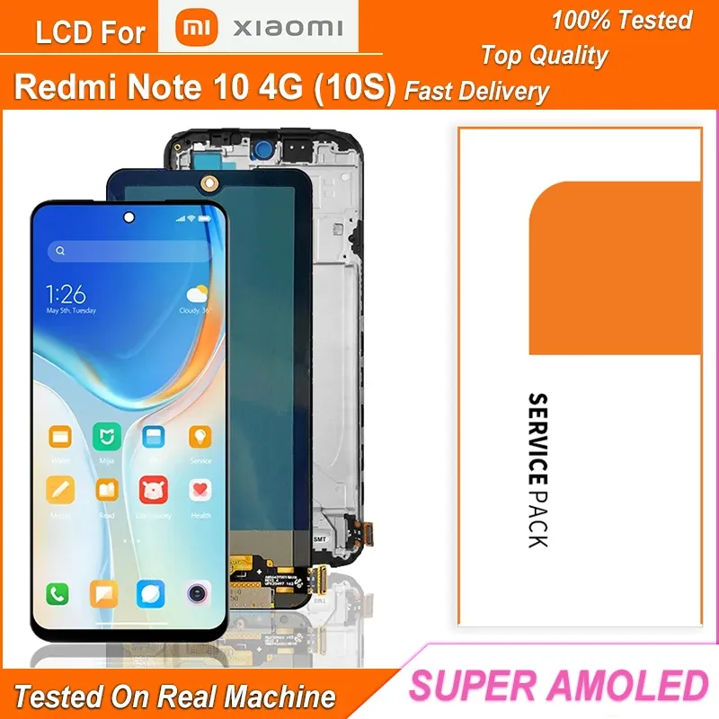6.43 '' Super AMOLED LCD para Xiaomi Redmi Nota 10 4G M2101K7AG LCD Touch Screen Digitizer