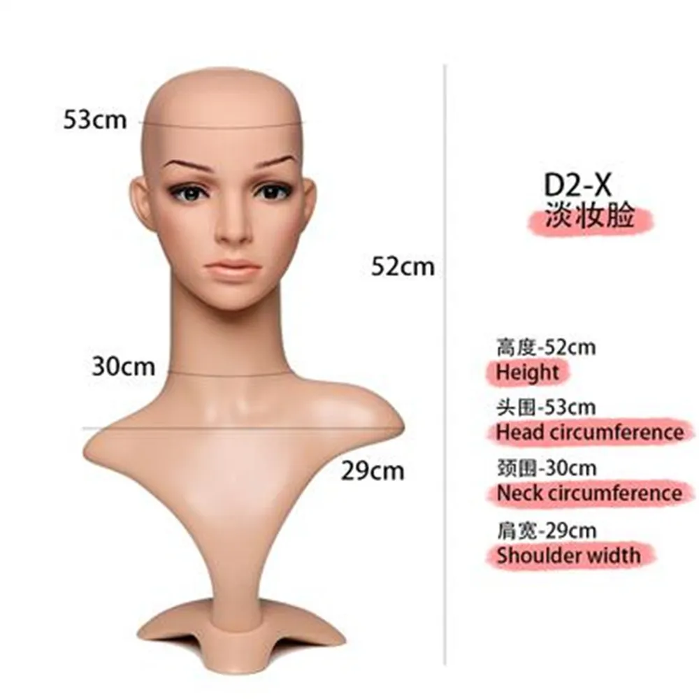 Vrouwelijke hoofdkunst Mannequin voor sjaal en bril, juwelierszakenmodel, schoonheid, unisex foto -rekwisieten, thuisbruiloft, 4style, e100