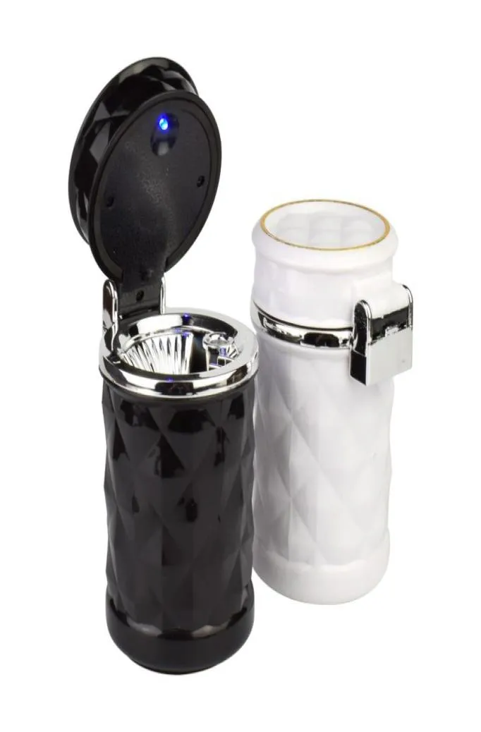 Lyxbiltillbehör Portable LED Light AshTray Universal Cigarette Cylinder Holder Car Styling Mini Style5241262