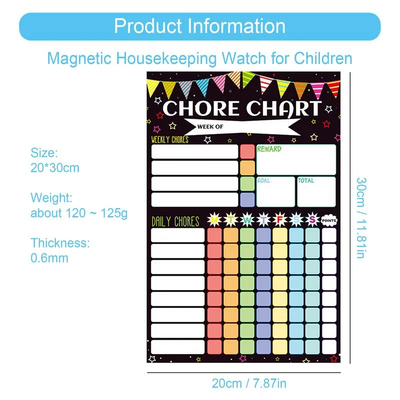 Kids Schedu Board voor Home Magnetic Dry Wrior Chore Char Set Chore Board Daily Responsibility Planner Schedule Board voor kinderen