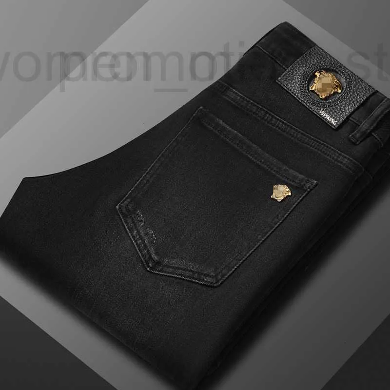 Herren Jeans Designer Herbst Herumn Neues Korean Elastic Slim Fit ft Qualität European Black Fuua 5m7k