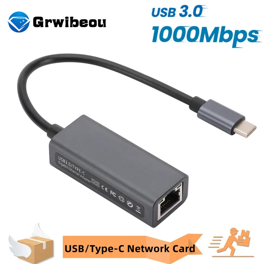 1000Mbps USB Type C Ethernet Adapter Netwerkkaart USB C Naar RJ45 Lan Gigabit Ethernet Internet Kabel Voor MacBook PC Windows XP 7 8 10 Android – koop de beste producten in de online winkel