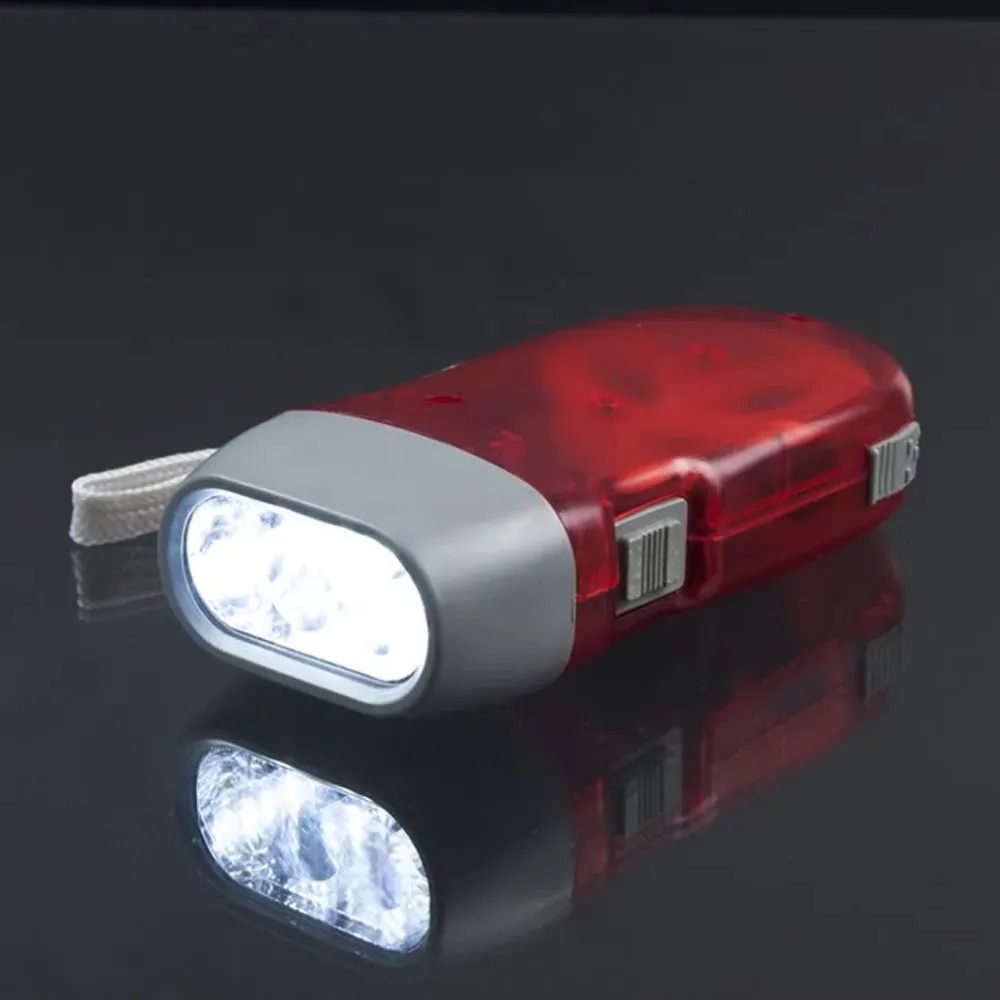 Lot De 24 Lampes Torches à Manivelle - 3 LED - 4 Couleurs - Parfaite Pour Camping, Randonnée, Urgence