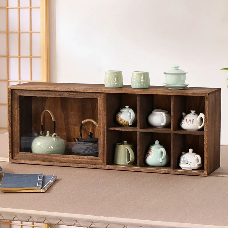 Solid Wood Tea Set Inneemt Cabinet met deurafhankelijk