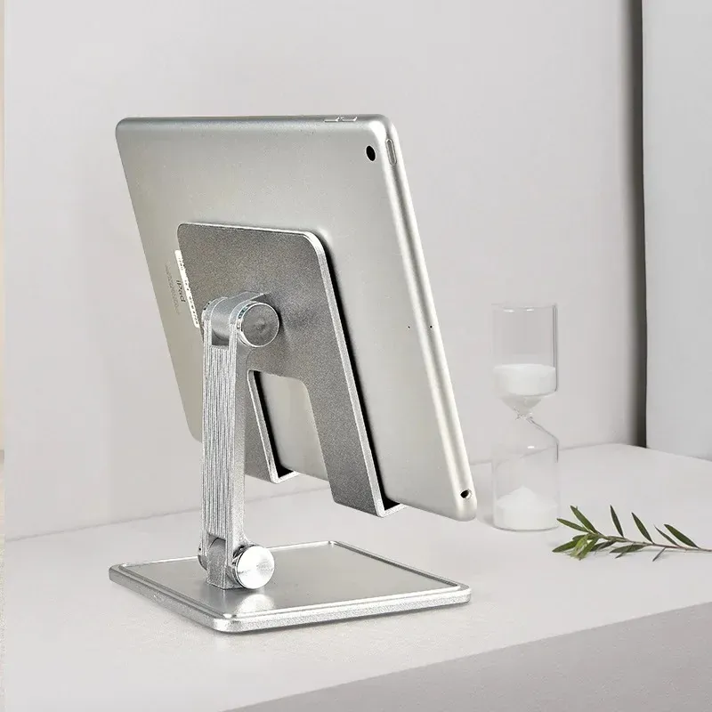 Justerbar tablettstativ Desktop Stand Foldbar multifunktionell aluminiumlegeringshållare Dock Cradle för iPad Samsung Xiaomi Huawei