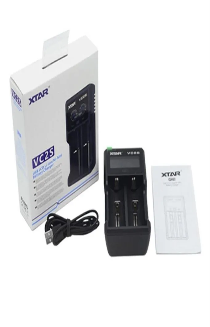 XTAR VC2S Chager Nimh Battery Charger avec écran LCD pour 10440 18650 18350 25500 26650 Batteries Liion Chargersa244526438