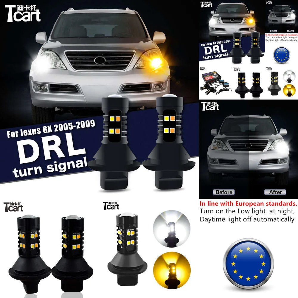 Автомобильные аксессуары для Lexus GX 470 460 (J120) 2004-2009 Светодиодный дневной беговый свет Turn DRL 2IN11