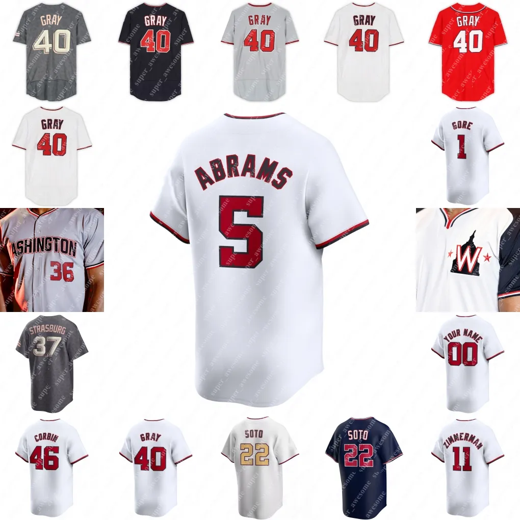 CJ Abrams Jersey de beisebol Joey Gallo Lane Thomas Joey Meneses Josiah Gray Trey Lipscomb Riley Adams Keibert Ruiz Mackenzie Gore Patrick Corbin Stephen Strasburg