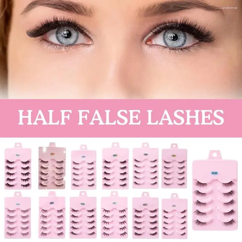 False Eyelashes Half Fake 5/10 Lashes Soft Natural Cils Faux Fluffy Extension Tool Maquiagem Makeup Eye Ha O7o2