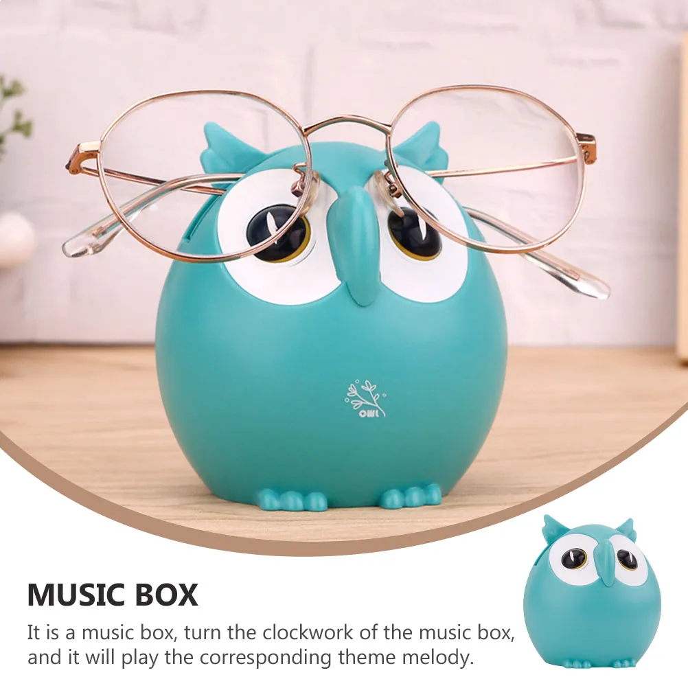 Owl Music Box Home Decor Telefonhållare Modellering Tablett Stand Glasögon Ram Desktop Plastic Child