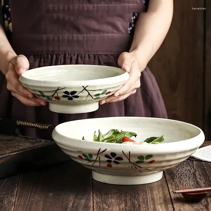 Skålar japanska keramiska ramen skål hem restaurang kök bordsartiklar grönsak frukt sallad bröllop leveranser skrivbordsdekoration 1 st