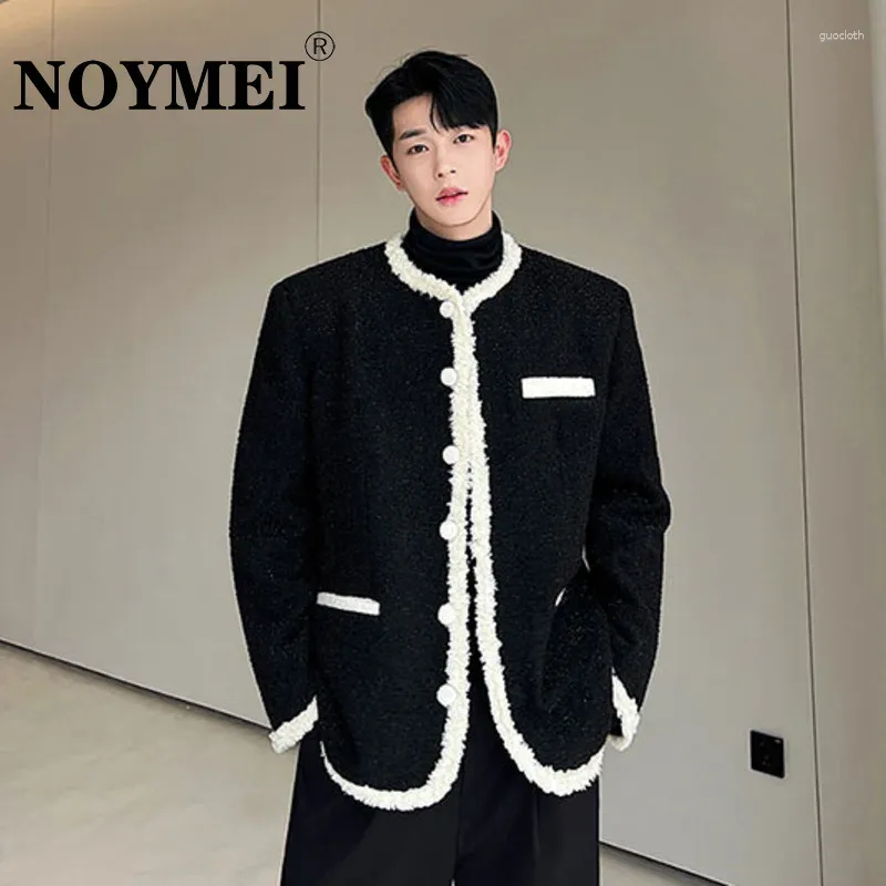 Giacche da uomo Noymei Fashion Autumn Inverno Giacca in lana invernale Course Colore Contrasto Colore Single Sfretto Design All-Match Handsome Men Coat Wa3369