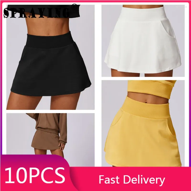 Röcke 10pcs Fitness Pantskirts Sommer 2024 Sexy Y2k Tennis atmungsaktivem Minirock -Schüttgutgroßhandel Großhandel Lose Kleidung für Frauen S13183